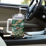 custom ohio bobcats abstract paths green curved tumbler best selling.webp