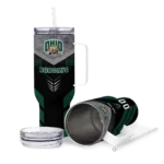 custom ohio bobcats arrow armor green black curved tumbler best selling.webp