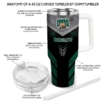 custom ohio bobcats arrow armor green black curved tumbler best selling.webp