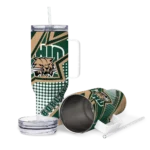 custom ohio bobcats arrow burst green curved tumbler best selling.webp
