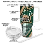 custom ohio bobcats arrow burst green curved tumbler best selling.webp