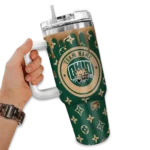 custom ohio bobcats bullseye drips green curved tumbler best selling.webp
