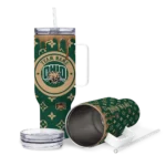 custom ohio bobcats bullseye drips green curved tumbler best selling.webp