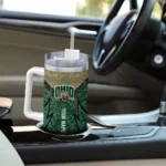 custom ohio bobcats chevron stripe green curved tumbler best selling.webp