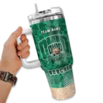 custom ohio bobcats geometric prism green curved tumbler best selling.webp
