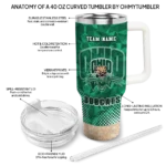 custom ohio bobcats geometric prism green curved tumbler best selling.webp