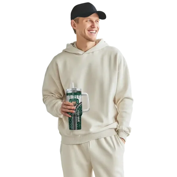 custom ohio bobcats leopard zipper green curved tumbler top rated.webp