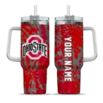 custom ohio state buckeyes burst swirl scarlet curved tumbler best selling.webp