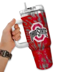 custom ohio state buckeyes burst swirl scarlet curved tumbler best selling.webp