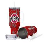 custom ohio state buckeyes burst swirl scarlet curved tumbler best selling.webp