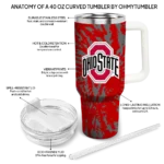 custom ohio state buckeyes burst swirl scarlet curved tumbler best selling.webp