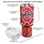 custom ohio state buckeyes chevron angle scarlet curved tumbler best selling.webp
