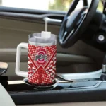 custom ohio state buckeyes chevron angle scarlet curved tumbler best selling.webp