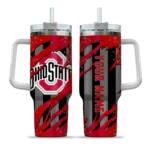 custom ohio state buckeyes claw cut scarlet black curved tumbler best selling.webp