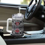 custom ohio state buckeyes superman shield scarlet gray curved tumbler best selling.webp