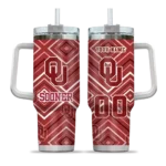 custom oklahoma sooners bold diamonds crimson curved tumbler best selling.webp