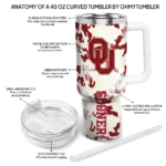 custom oklahoma sooners camo mashup crimson white curved tumbler best selling.webp