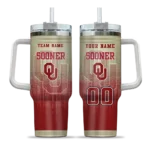 custom oklahoma sooners gradient dots crimson curved tumbler best selling.webp