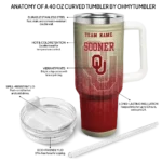 custom oklahoma sooners gradient dots crimson curved tumbler best selling.webp