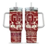 custom oklahoma sooners honey streaks crimson curved tumbler best selling.webp