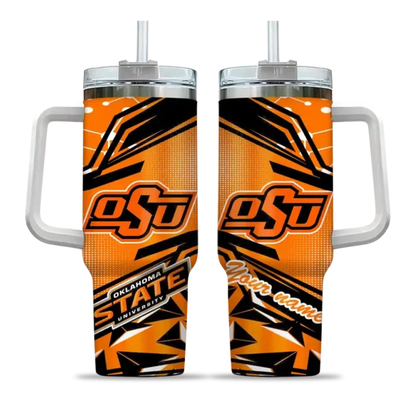 custom oklahoma state cowboys abstract paths orange curved tumbler best selling.webp