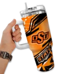 custom oklahoma state cowboys abstract paths orange curved tumbler best selling.webp