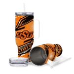 custom oklahoma state cowboys abstract paths orange curved tumbler best selling.webp