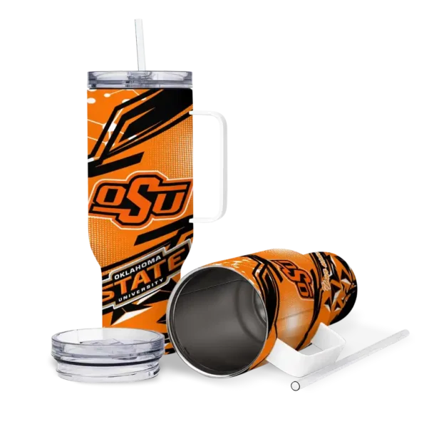 custom oklahoma state cowboys abstract paths orange curved tumbler high quality.webp