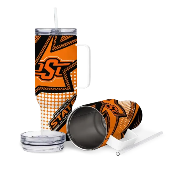 custom oklahoma state cowboys arrow burst orange curved tumbler high quality.webp