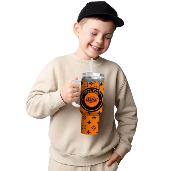 custom oklahoma state cowboys bullseye drips orange curved tumbler latest model.webp