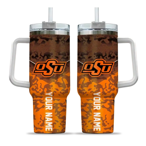custom oklahoma state cowboys chevron stripe orange curved tumbler best selling.webp