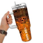 custom oklahoma state cowboys chevron stripe orange curved tumbler best selling.webp