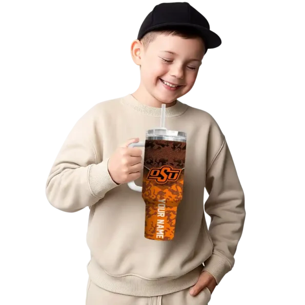 custom oklahoma state cowboys chevron stripe orange curved tumbler latest model.webp