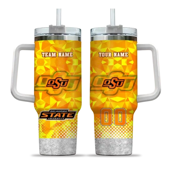 custom oklahoma state cowboys geometric prism orange curved tumbler best selling.webp