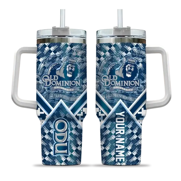 custom old dominion monarchs chevron angle blue curved tumbler best selling.webp