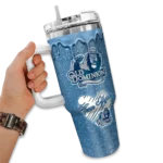 custom old dominion monarchs heart helmet motif blue curved tumbler best selling.webp