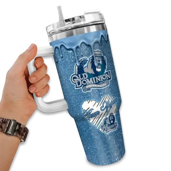 custom old dominion monarchs heart helmet motif blue curved tumbler fashion forward.webp