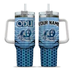 custom old dominion monarchs hex texture blue curved tumbler best selling.webp