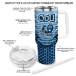 custom old dominion monarchs hex texture blue curved tumbler best selling.webp