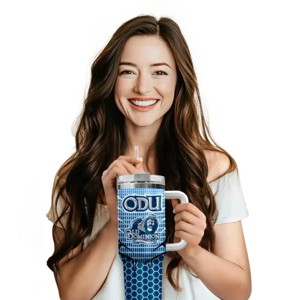 custom old dominion monarchs hex texture blue curved tumbler premium grade.webp