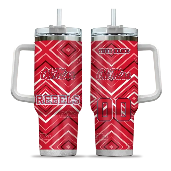custom ole miss rebels bold diamonds red curved tumbler best selling.webp