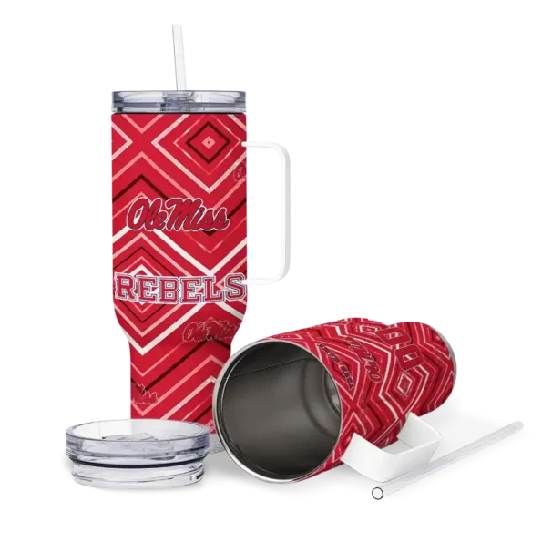 custom ole miss rebels bold diamonds red curved tumbler high quality.webp
