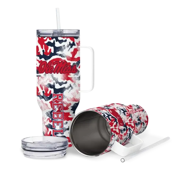 custom ole miss rebels camo mashup red white curved tumbler high quality.webp
