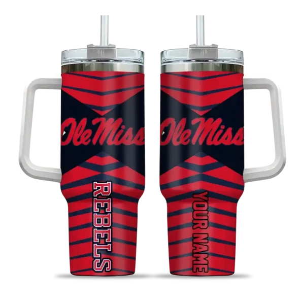 custom ole miss rebels chevron layers red curved tumbler best selling.webp