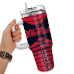 custom ole miss rebels chevron layers red curved tumbler best selling.webp