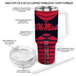 custom ole miss rebels chevron layers red curved tumbler best selling.webp