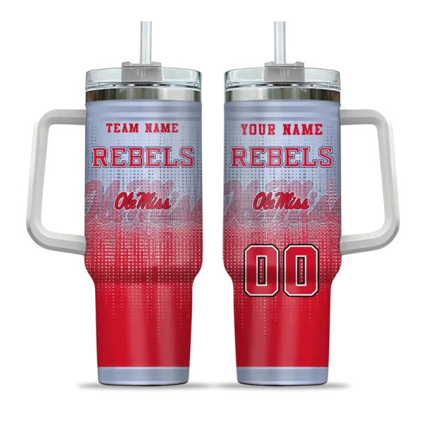 custom ole miss rebels gradient dots red curved tumbler best selling.webp