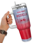 custom ole miss rebels gradient dots red curved tumbler best selling.webp