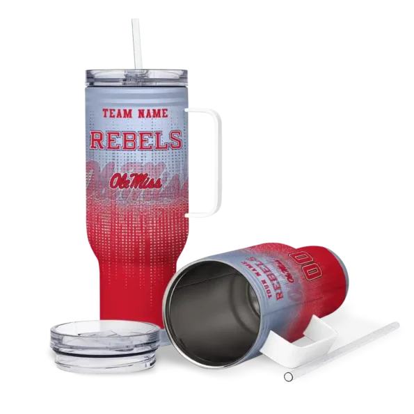 custom ole miss rebels gradient dots red curved tumbler high quality.webp