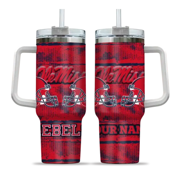custom ole miss rebels honey streaks red curved tumbler best selling.webp